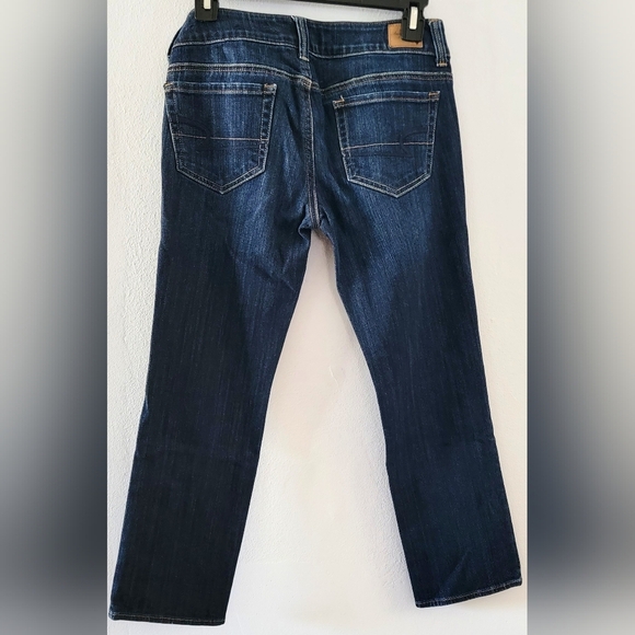 Like New American Eagle Artist Crop Cropped Ankle Dark Wash Low Rise Blue Jeans - Picture 2 of 8